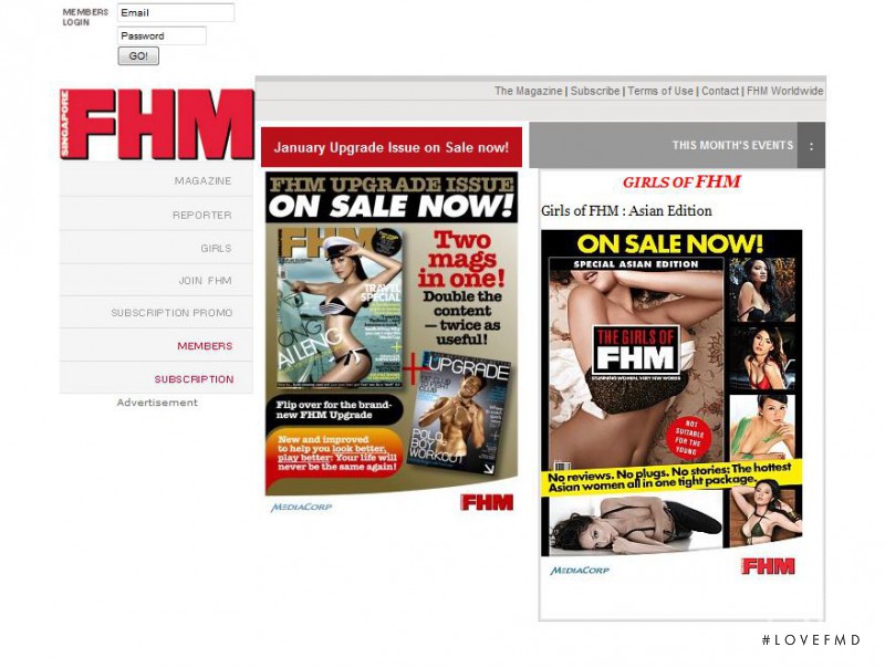  featured on the FHM.com.sg screen from April 2010