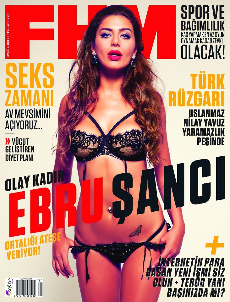 Ebru Sanci featured on the FHM Turkey cover from September 2012