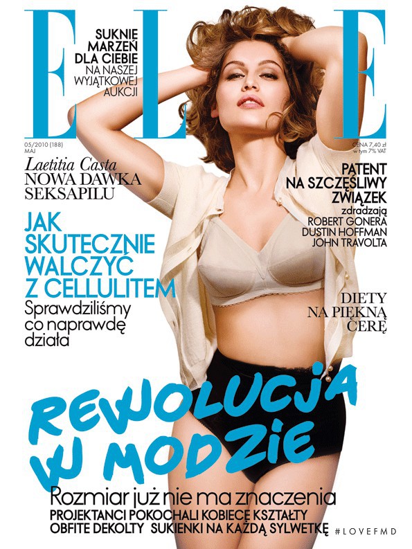 Laetitia Casta featured on the Elle Poland cover from May 2010