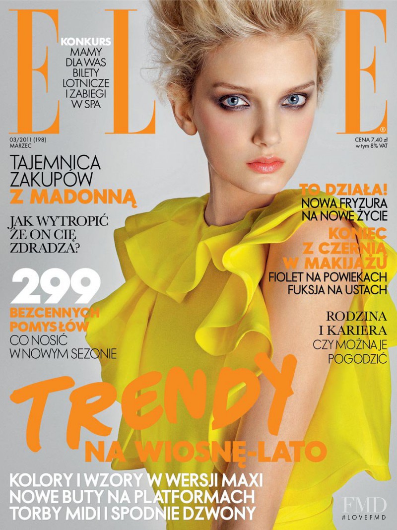 Lily Donaldson featured on the Elle Poland cover from March 2011