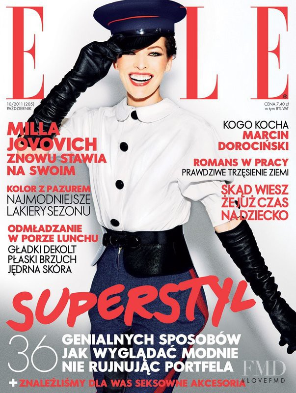 Milla Jovovich featured on the Elle Poland cover from October 2011