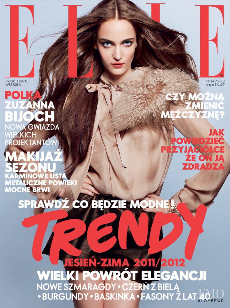 Zuzanna Bijoch featured on the Elle Poland cover from September 2011
