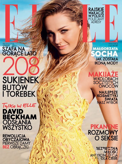 Ma&#322;gorzata Socha featured on the Elle Poland cover from August 2012