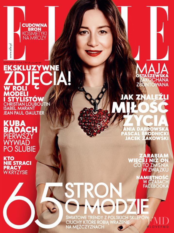 Maja Ostaszewska featured on the Elle Poland cover from February 2013