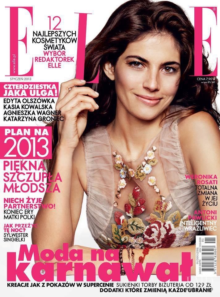 Weronika Rosati featured on the Elle Poland cover from January 2013