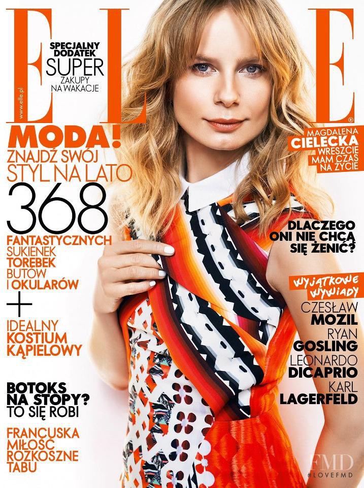 Magdalena Cielecka featured on the Elle Poland cover from June 2013