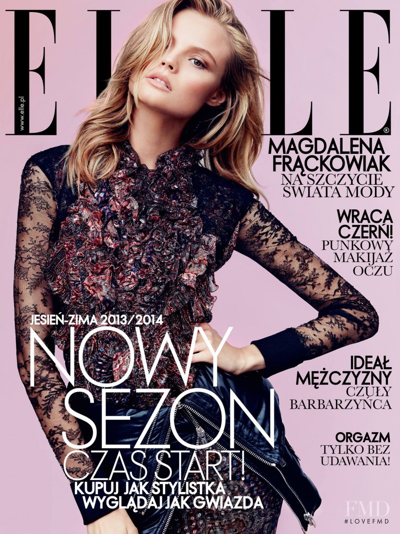 Magdalena Frackowiak featured on the Elle Poland cover from September 2013