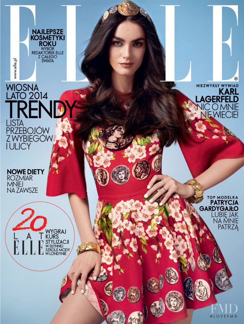 Patrycja Gardygajlo featured on the Elle Poland cover from March 2014