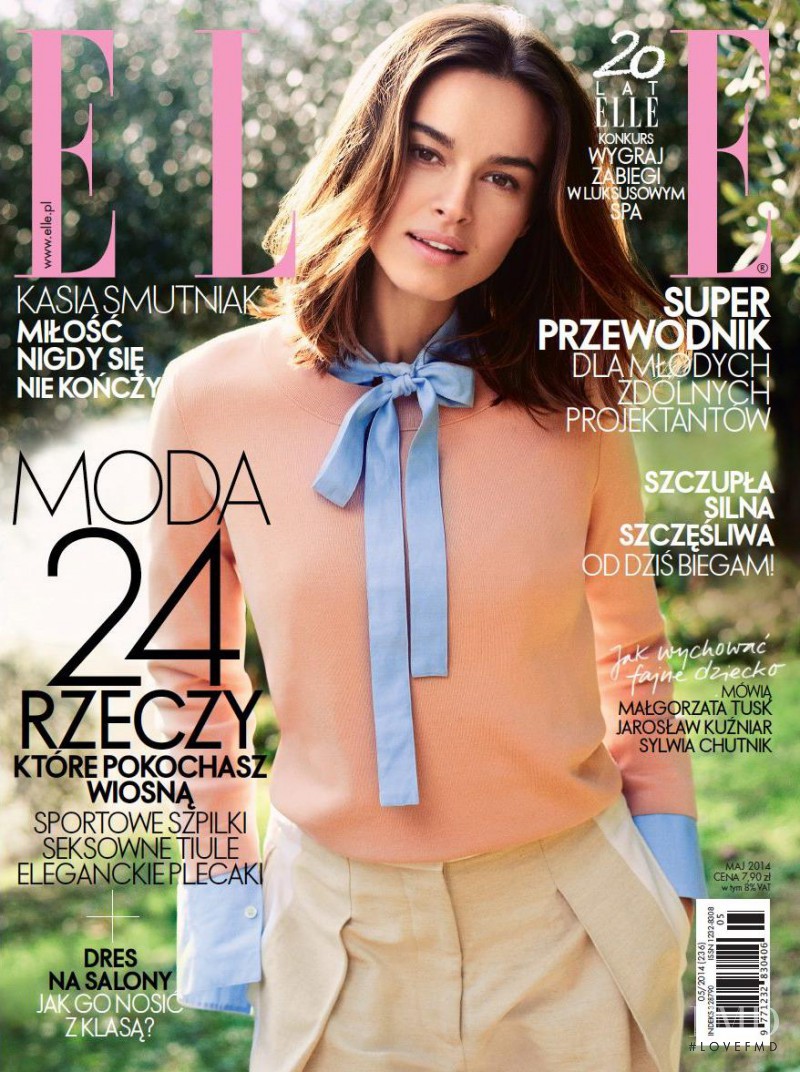 Kasia Smutniak featured on the Elle Poland cover from May 2014