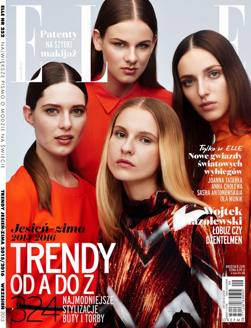 Sasha Antonowskaia, Ola Munik featured on the Elle Poland cover from September 2015