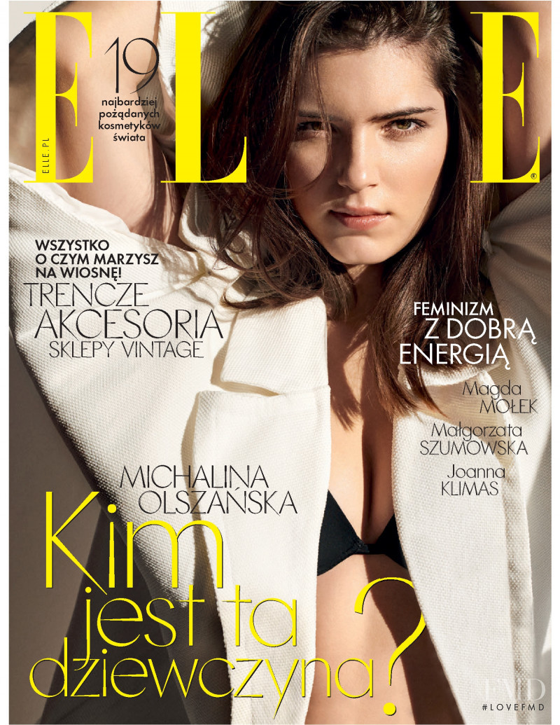 Michalina Olszanska featured on the Elle Poland cover from May 2018