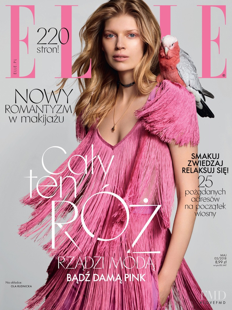 Ola Rudnicka featured on the Elle Poland cover from May 2018