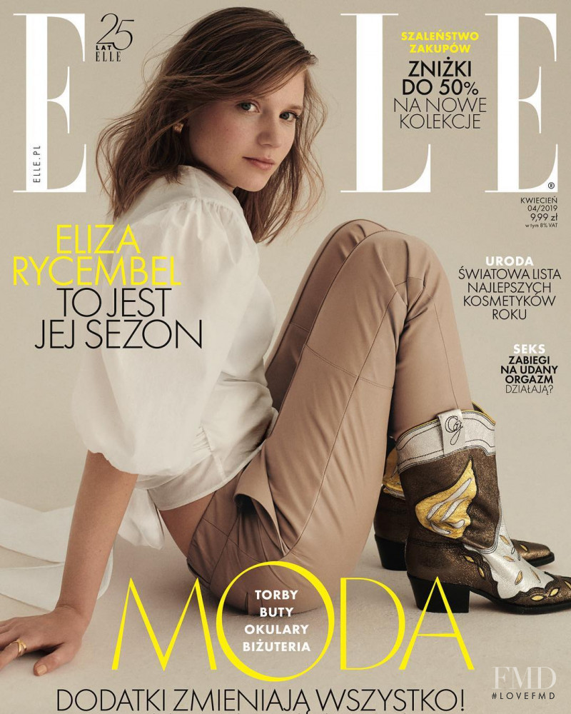 Eliza Rycembel featured on the Elle Poland cover from April 2019