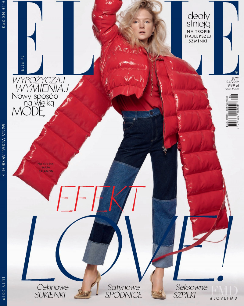 Maja Salamon featured on the Elle Poland cover from February 2019