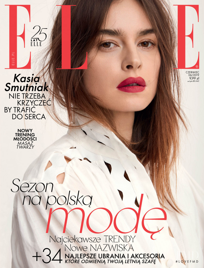 Kasia Smutniak featured on the Elle Poland cover from June 2019