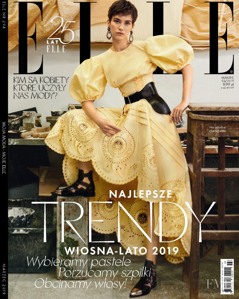 Cleo Cwiek featured on the Elle Poland cover from March 2019