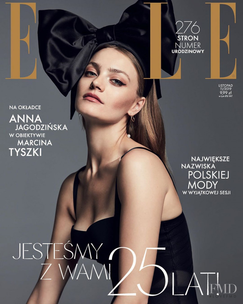 Anna Maria Jagodzinska featured on the Elle Poland cover from November 2019