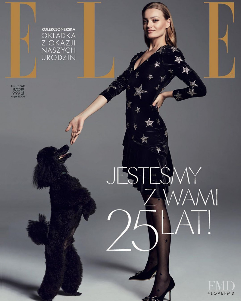 Anna Maria Jagodzinska featured on the Elle Poland cover from November 2019