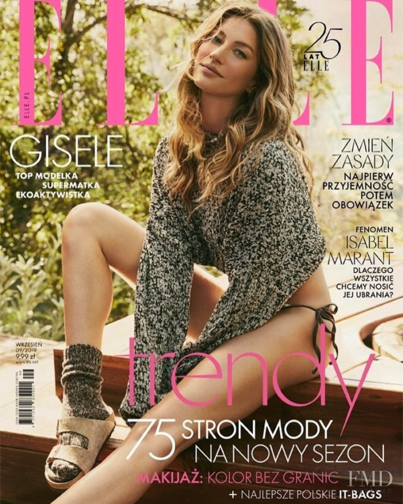 Gisele Bundchen featured on the Elle Poland cover from September 2019