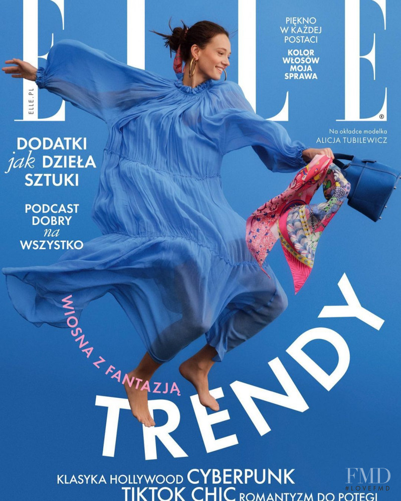 Alicja Tubilewicz featured on the Elle Poland cover from March 2022