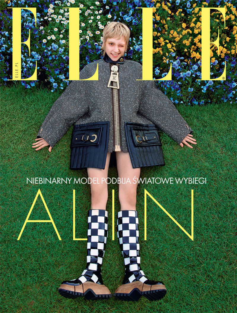 Alin Szewczyk featured on the Elle Poland cover from July 2023