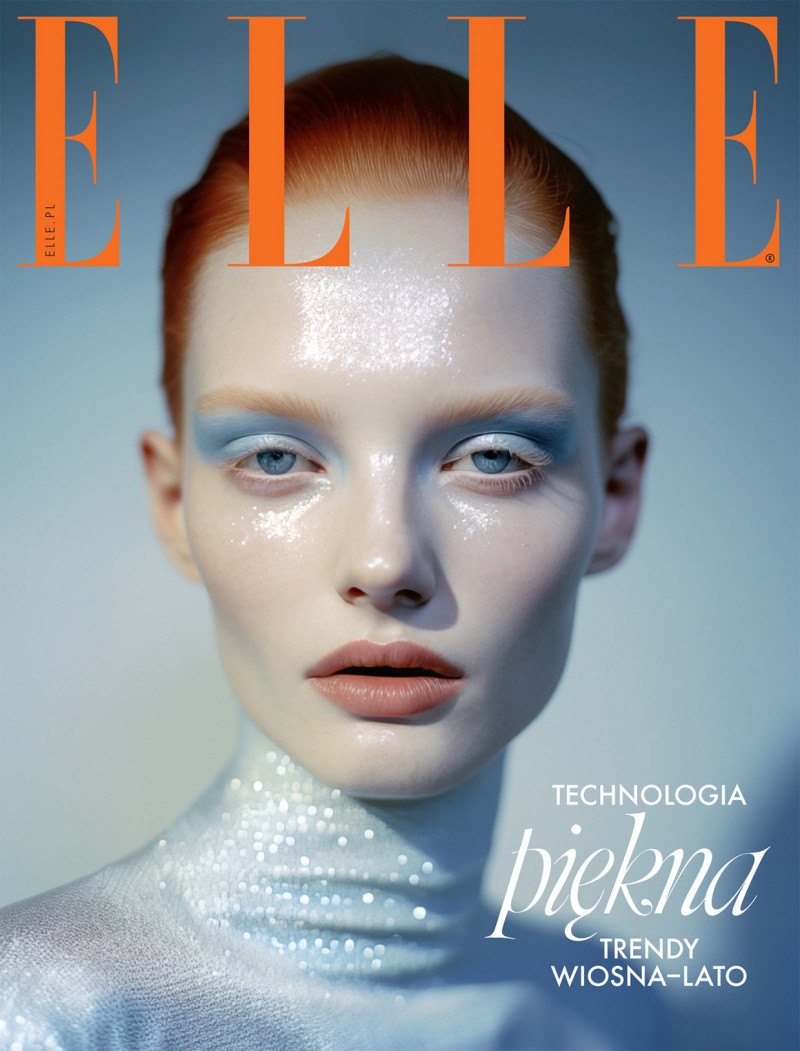 Ola Rudnicka featured on the Elle Poland cover from February 2024