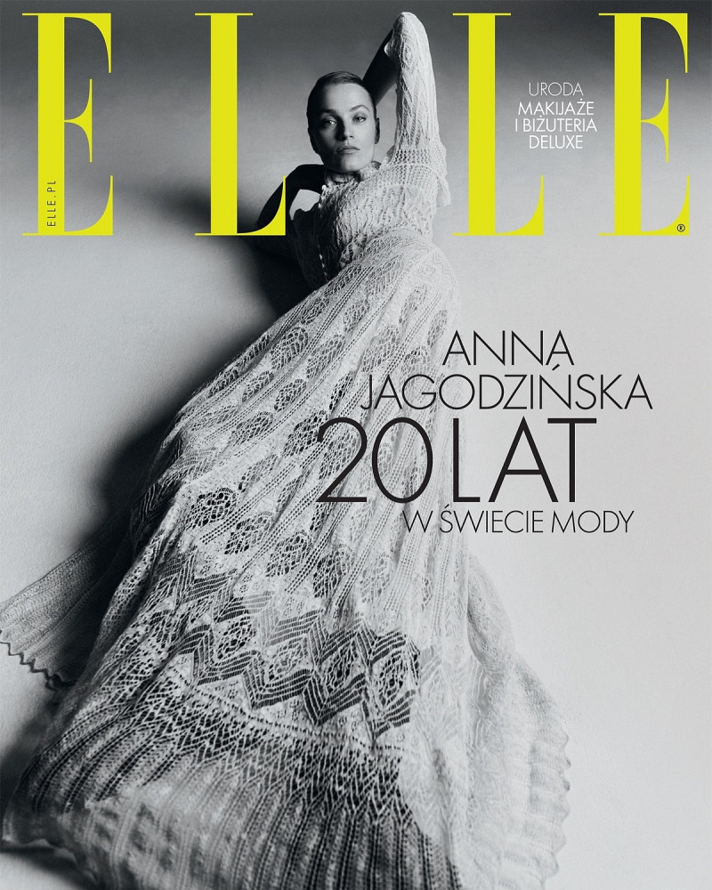 Anna Maria Jagodzinska featured on the Elle Poland cover from January 2025