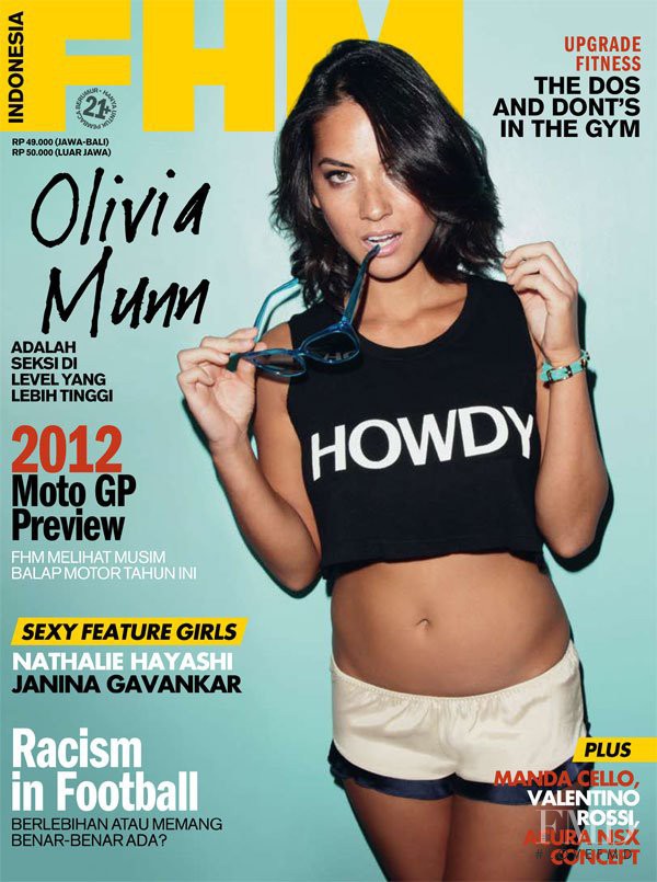 Olivia Munn featured on the FHM Indonesia cover from April 2012