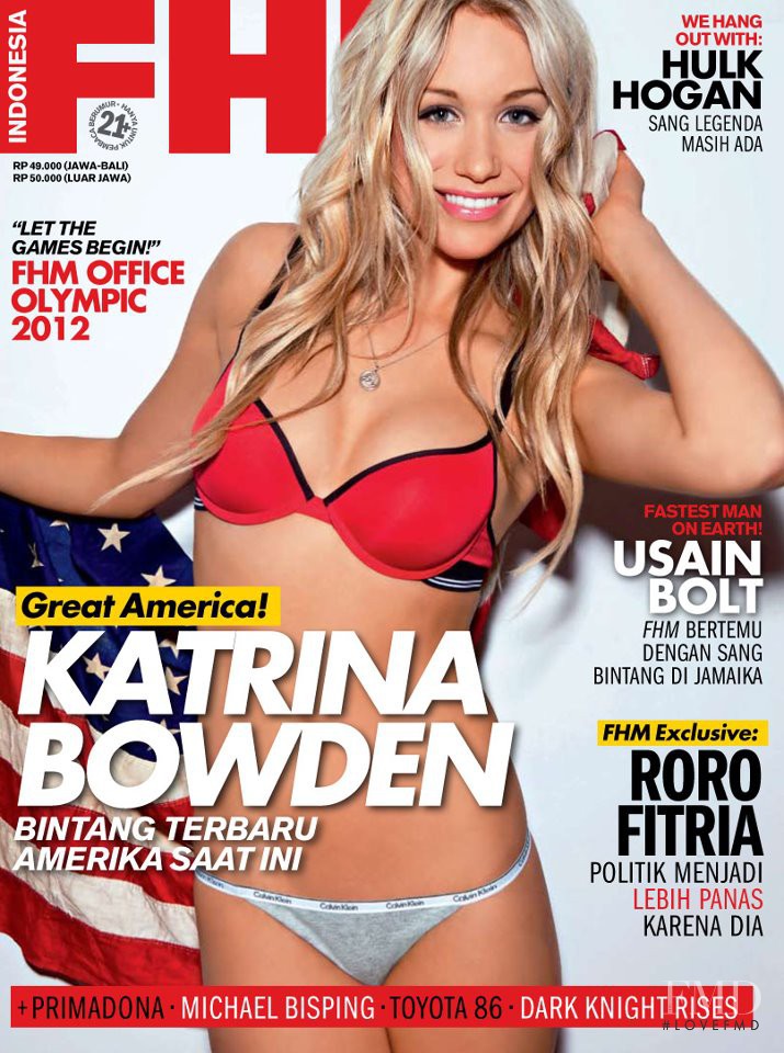 Katrina Bowden featured on the FHM Indonesia cover from July 2012