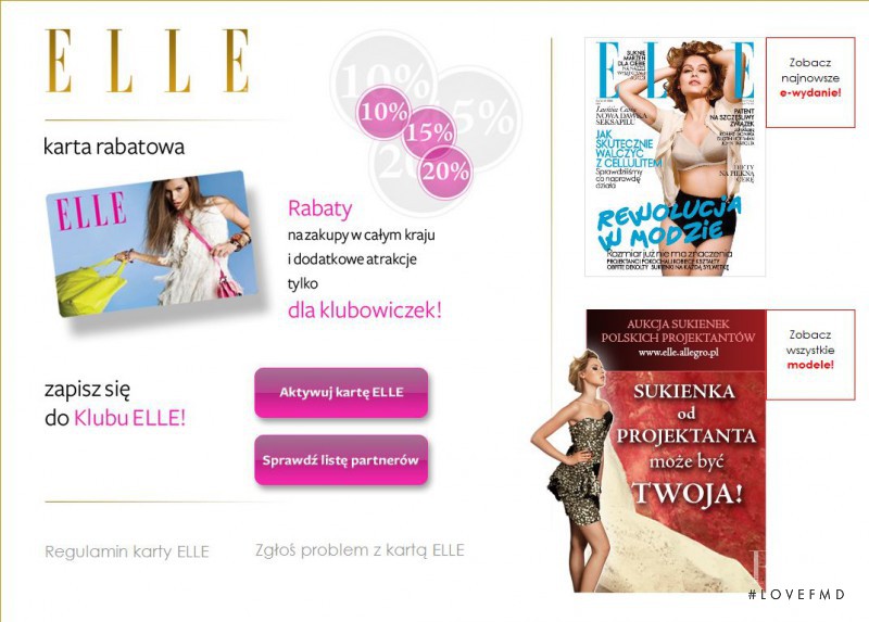  featured on the Elle.pl screen from April 2010