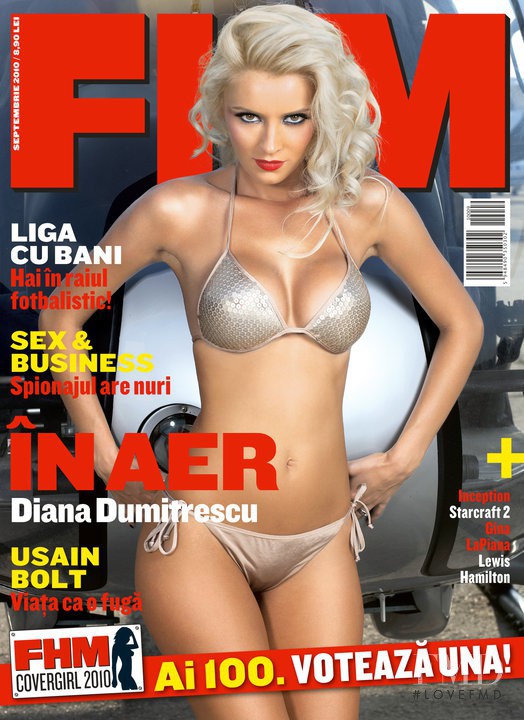 Diana Dumitrescu featured on the FHM Romania cover from September 2010