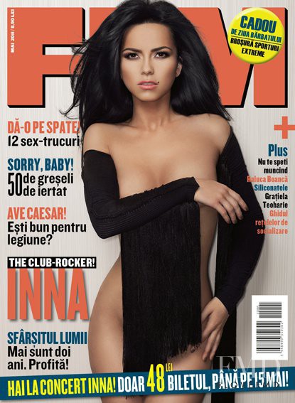 Inna featured on the FHM Romania cover from May 2011