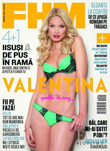 Valentina Pelinel featured on the FHM Romania cover from April 2012