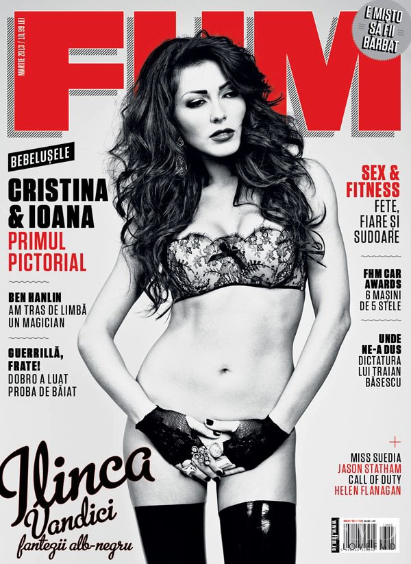 Ilinca Vandici featured on the FHM Romania cover from March 2013