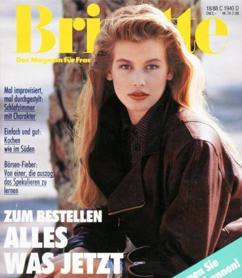 Claudia Schiffer featured on the Brigitte cover from May 1988