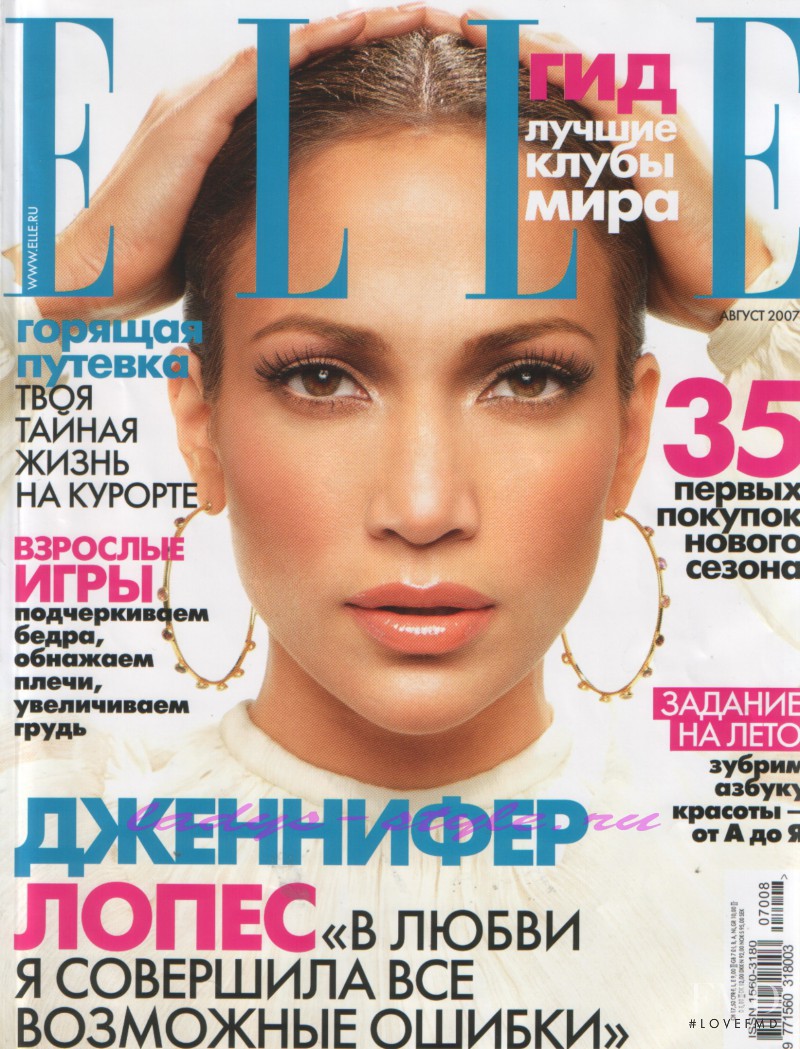 Jennifer Lopez  featured on the Elle Russia cover from August 2007