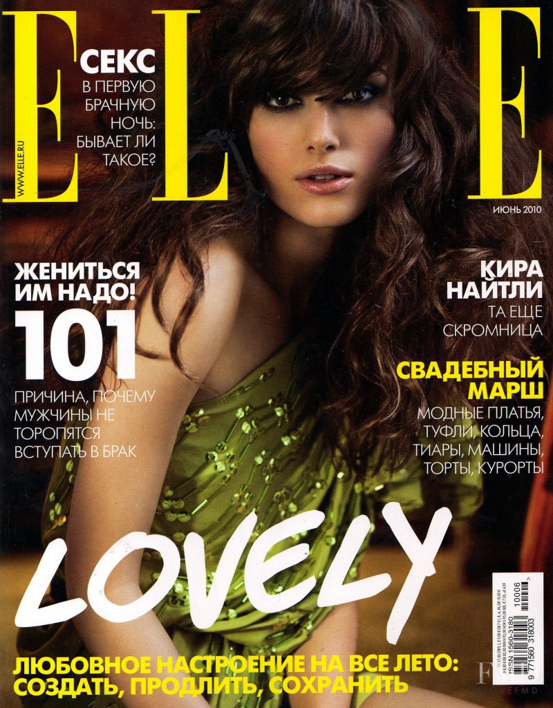 Keira Knightley featured on the Elle Russia cover from June 2010