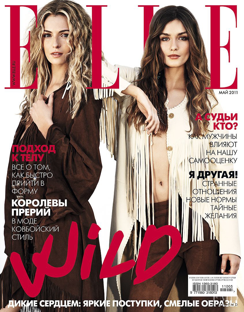 Cover of Elle Russia with Valentina ZelyaevaAndreea Diaconu, May 2011 ...