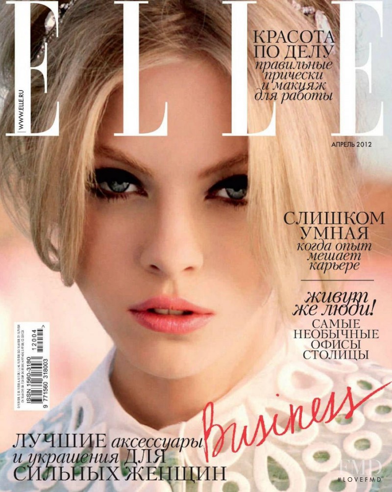 Skye Stracke featured on the Elle Russia cover from April 2012