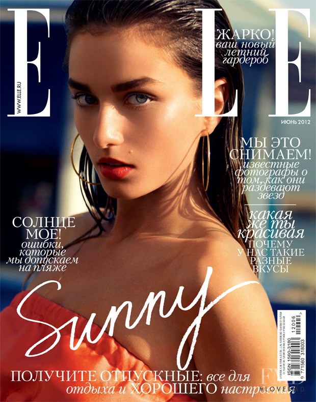 Andreea Diaconu featured on the Elle Russia cover from June 2012