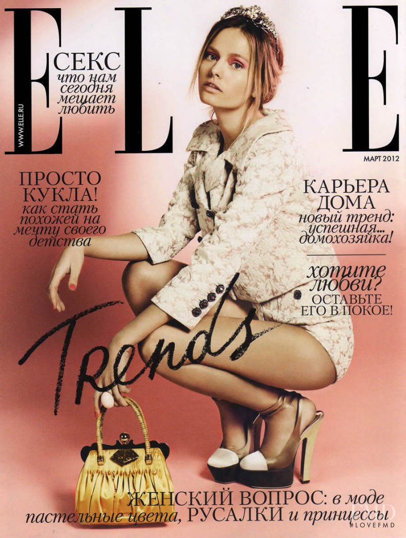 Nathallia Krauchanka featured on the Elle Russia cover from March 2012