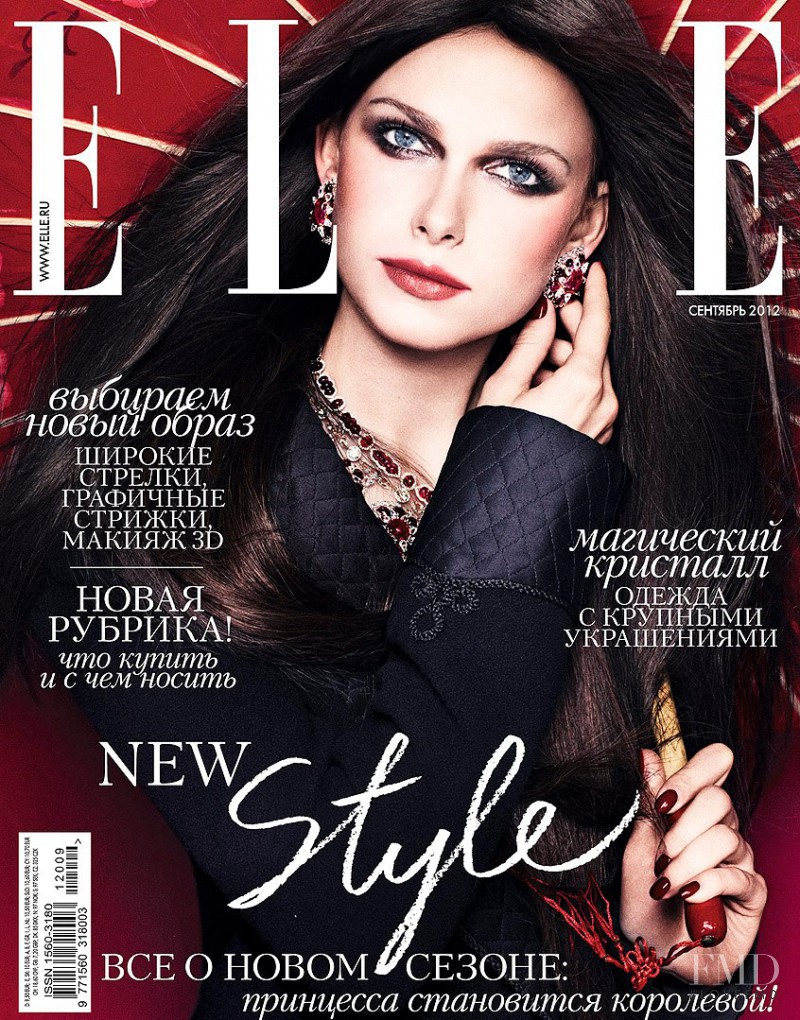 Karolina Mrozkova featured on the Elle Russia cover from September 2012