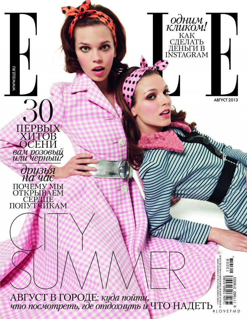 Malgosia Baclawska, Olga Butkiewicz featured on the Elle Russia cover from August 2013