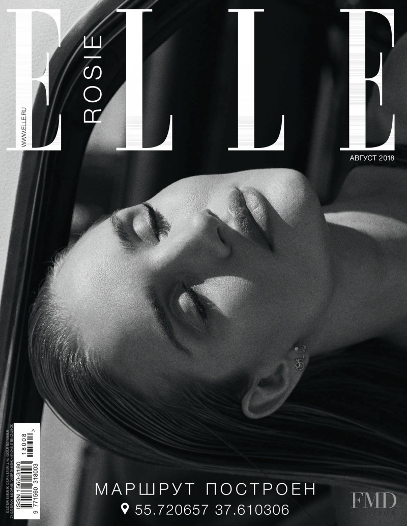 Rosie Huntington-Whiteley featured on the Elle Russia cover from August 2018