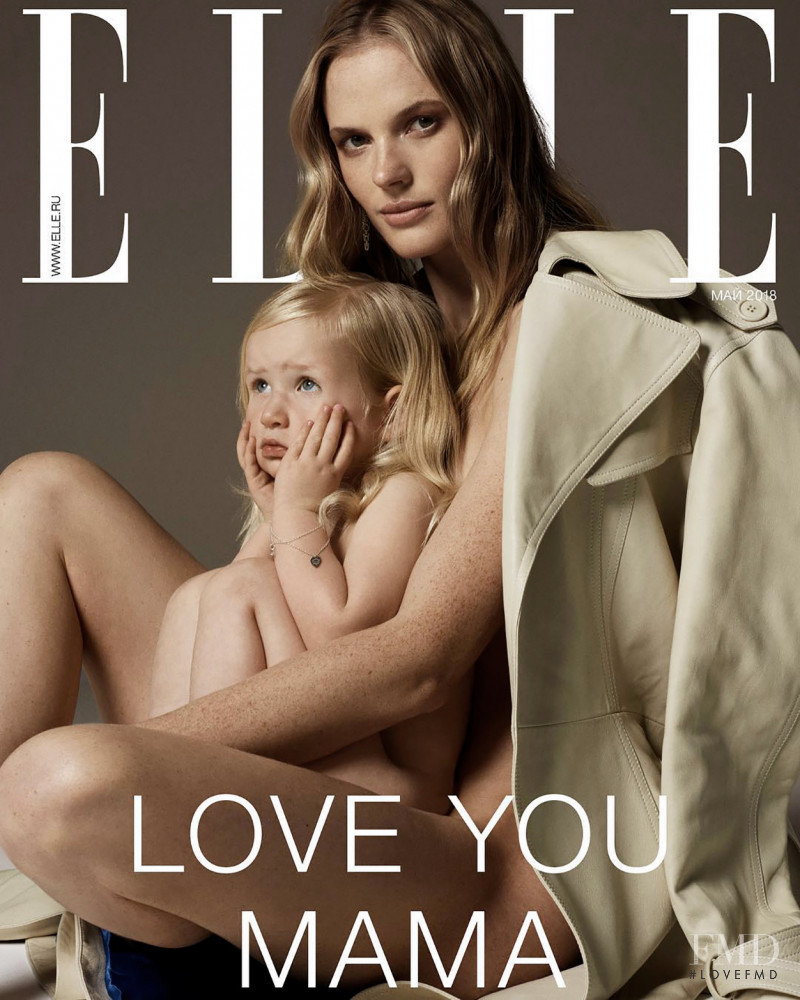 Anne Vyalitsyna featured on the Elle Russia cover from May 2018