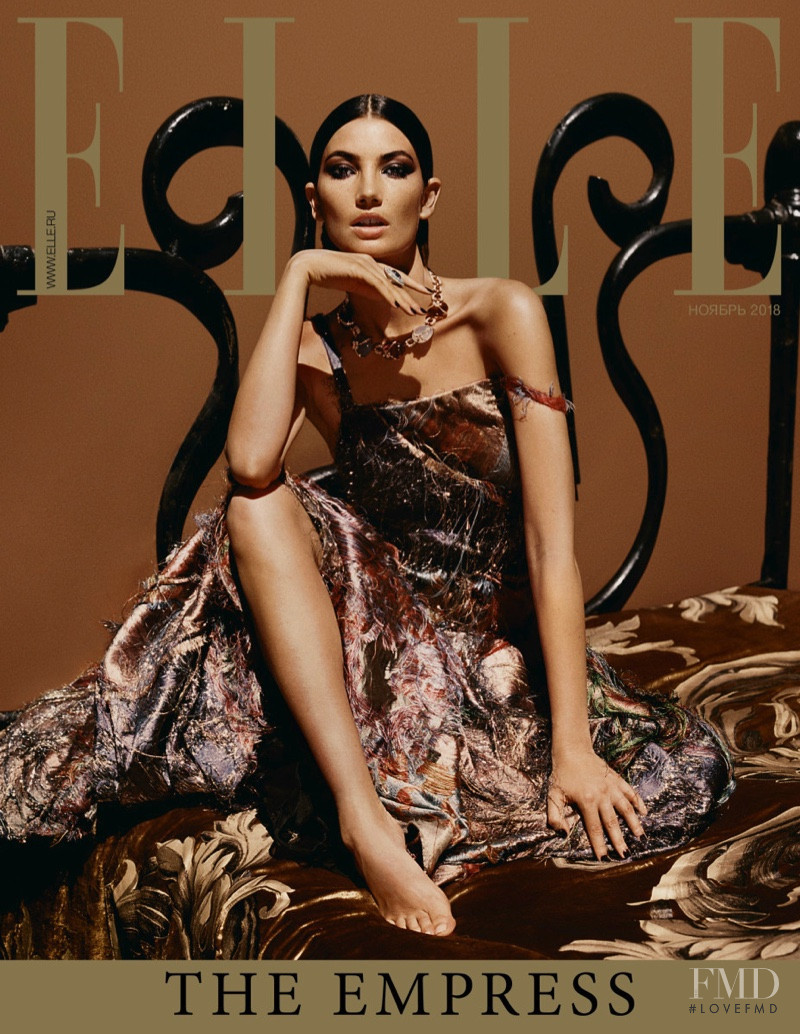 Lily Aldridge featured on the Elle Russia cover from November 2018