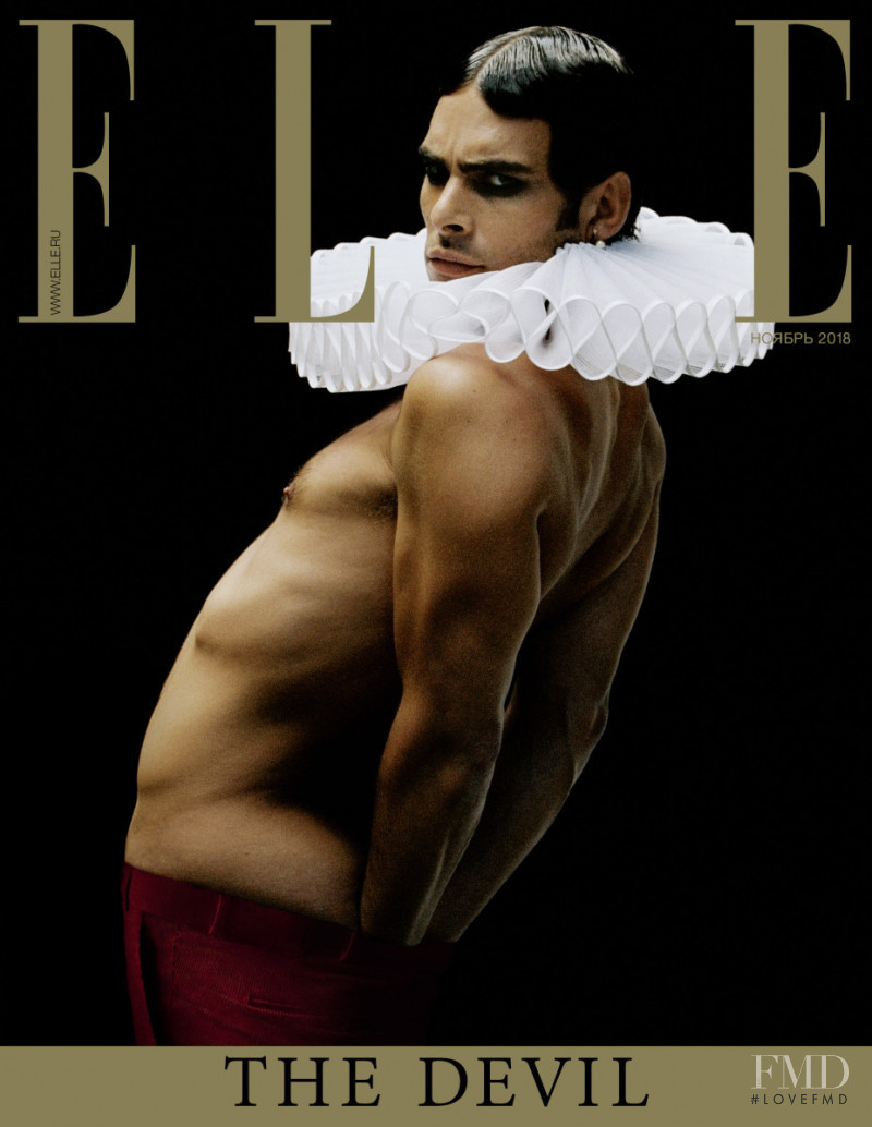 Jon Kortajarena featured on the Elle Russia cover from November 2018