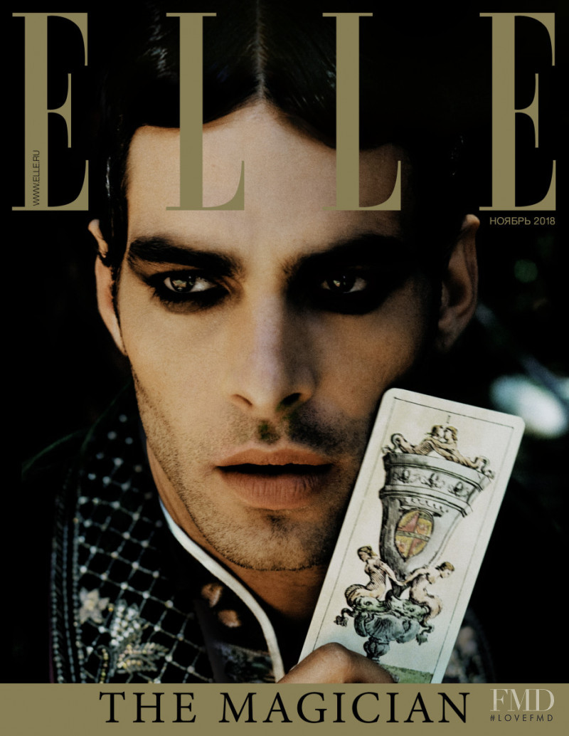 Jon Kortajarena featured on the Elle Russia cover from November 2018