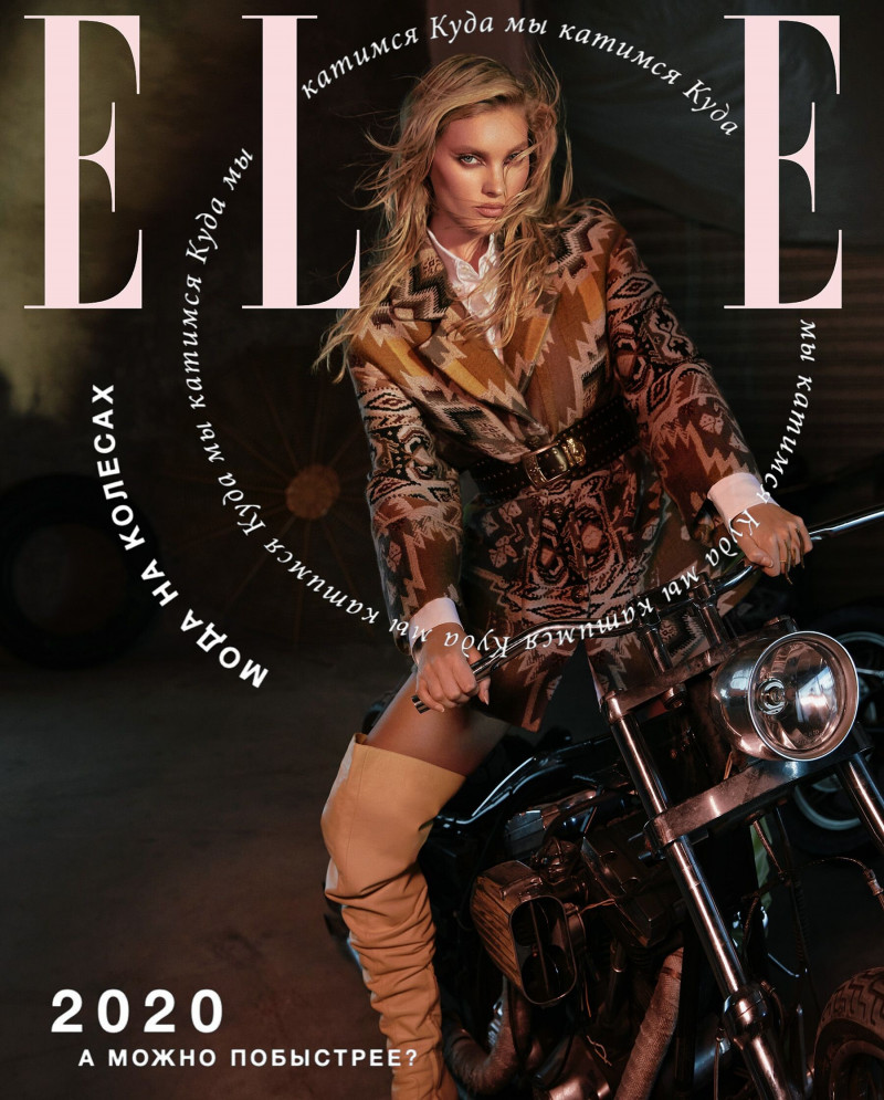 Elsa Hosk featured on the Elle Russia cover from November 2020