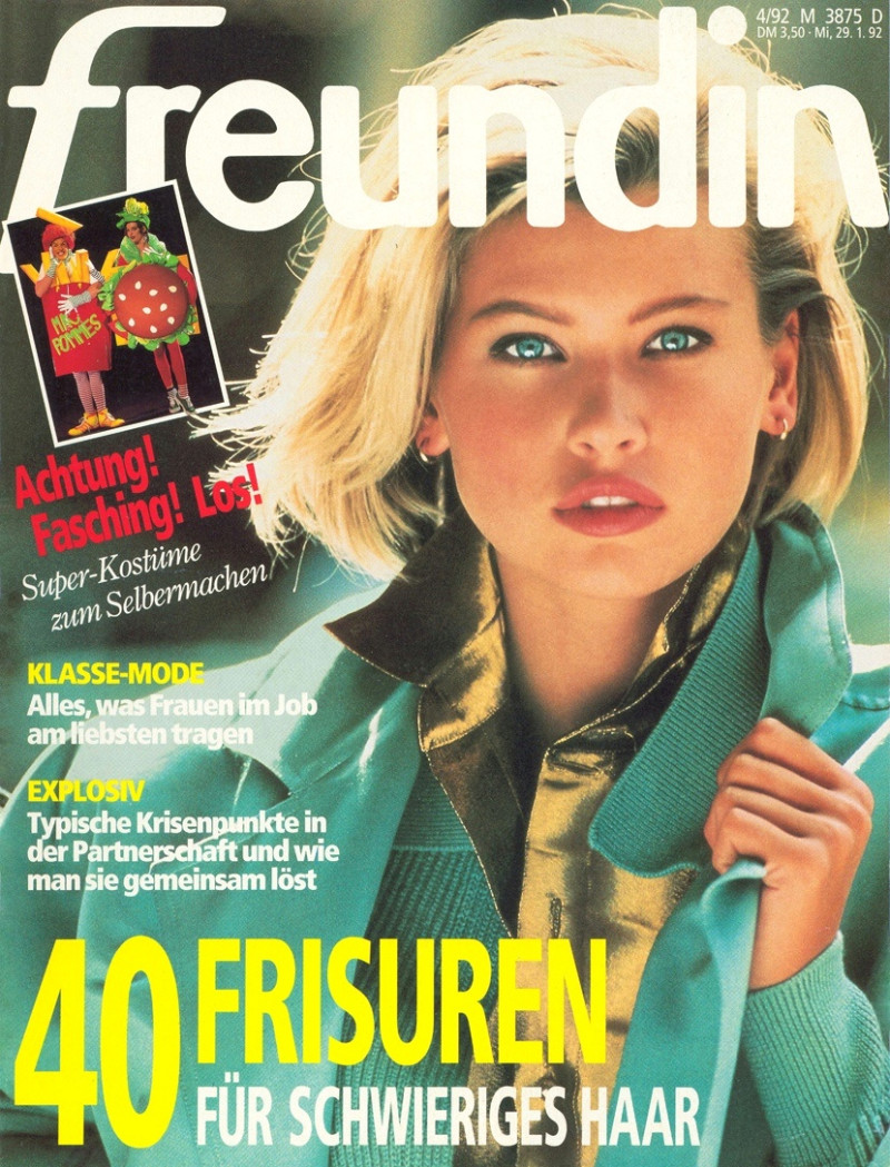 Wendy Veldhuis featured on the freundin cover from January 1992